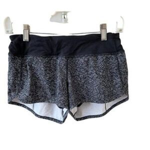 Lululemon Athletica Speed Shorts Soundwave White Black Size 4